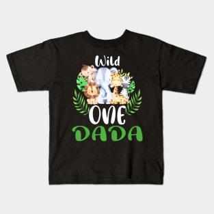 Dada Of The Wild One Zoo Birthday Safari Jungle Animal Kids T-Shirt